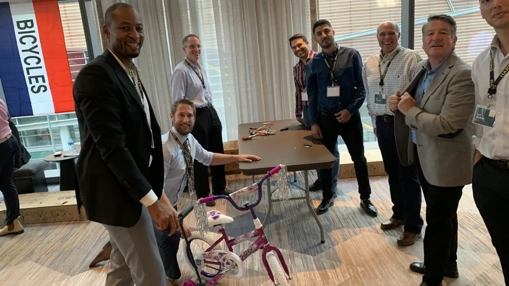 Venture Up Bike Building team building event in Charlotte.