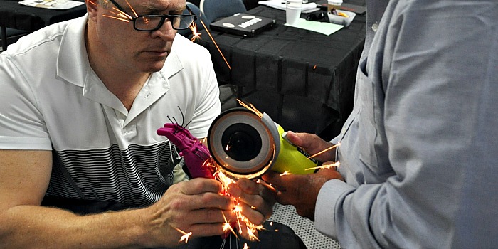 Venture Up Grinding 3D printed prosthesis CSR Team Building