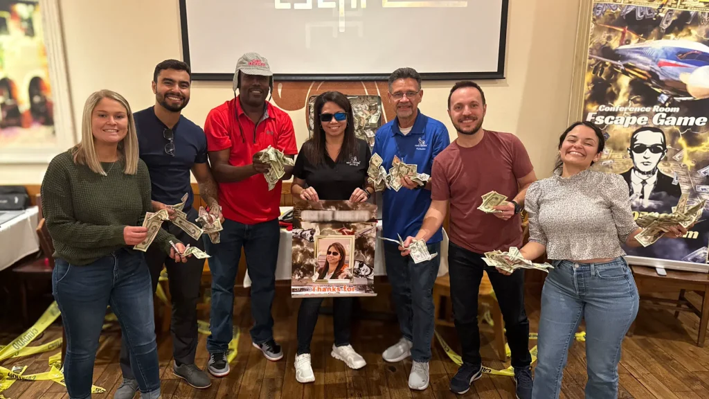 Team holding Escape Case cash clues in Raleigh, North Carolina