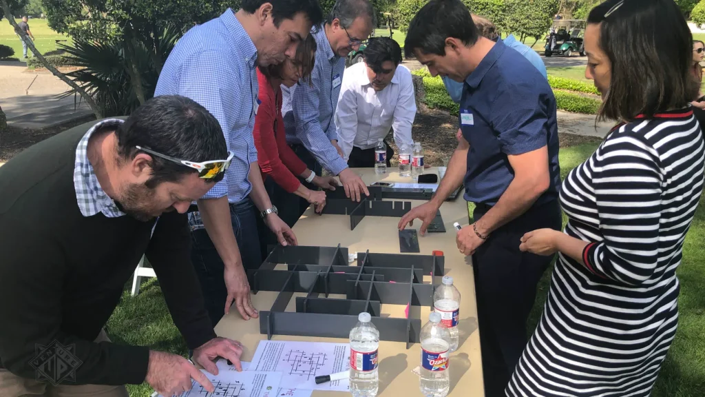 Team solving Project 15 / The Maze in The Woodlands