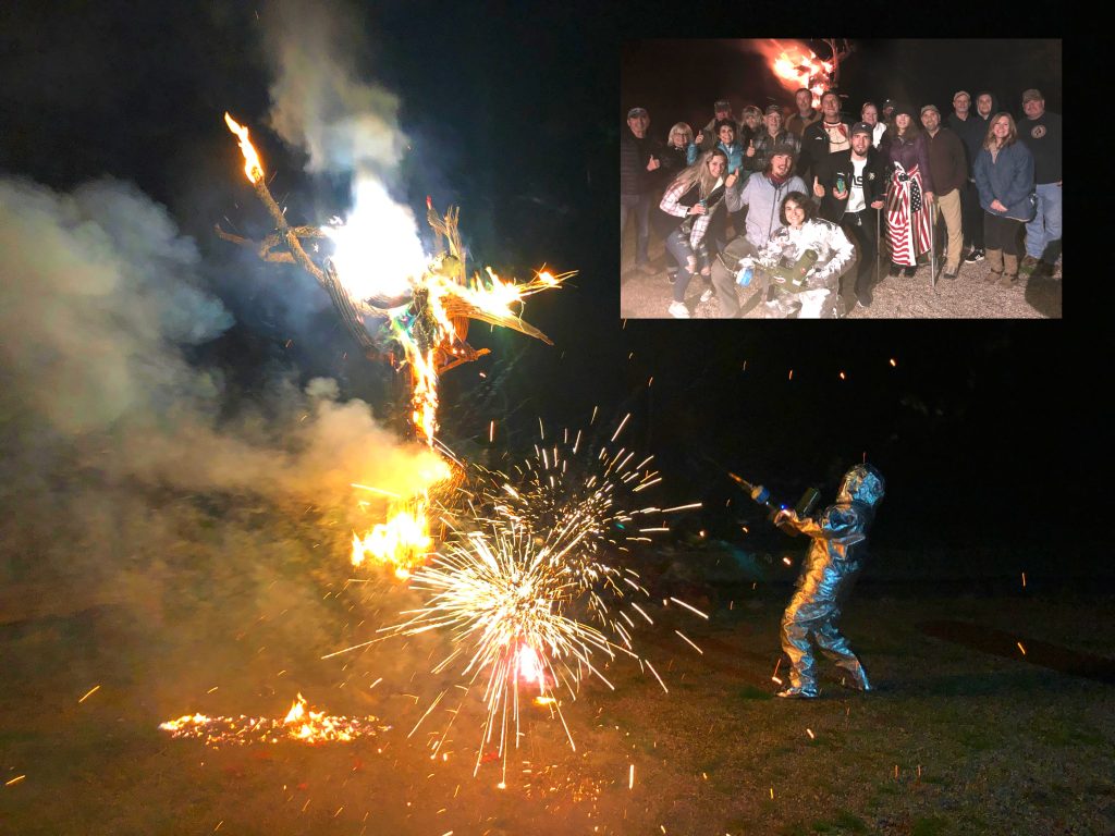 Venture Up team-building event with remote employees celebrating outdoors.